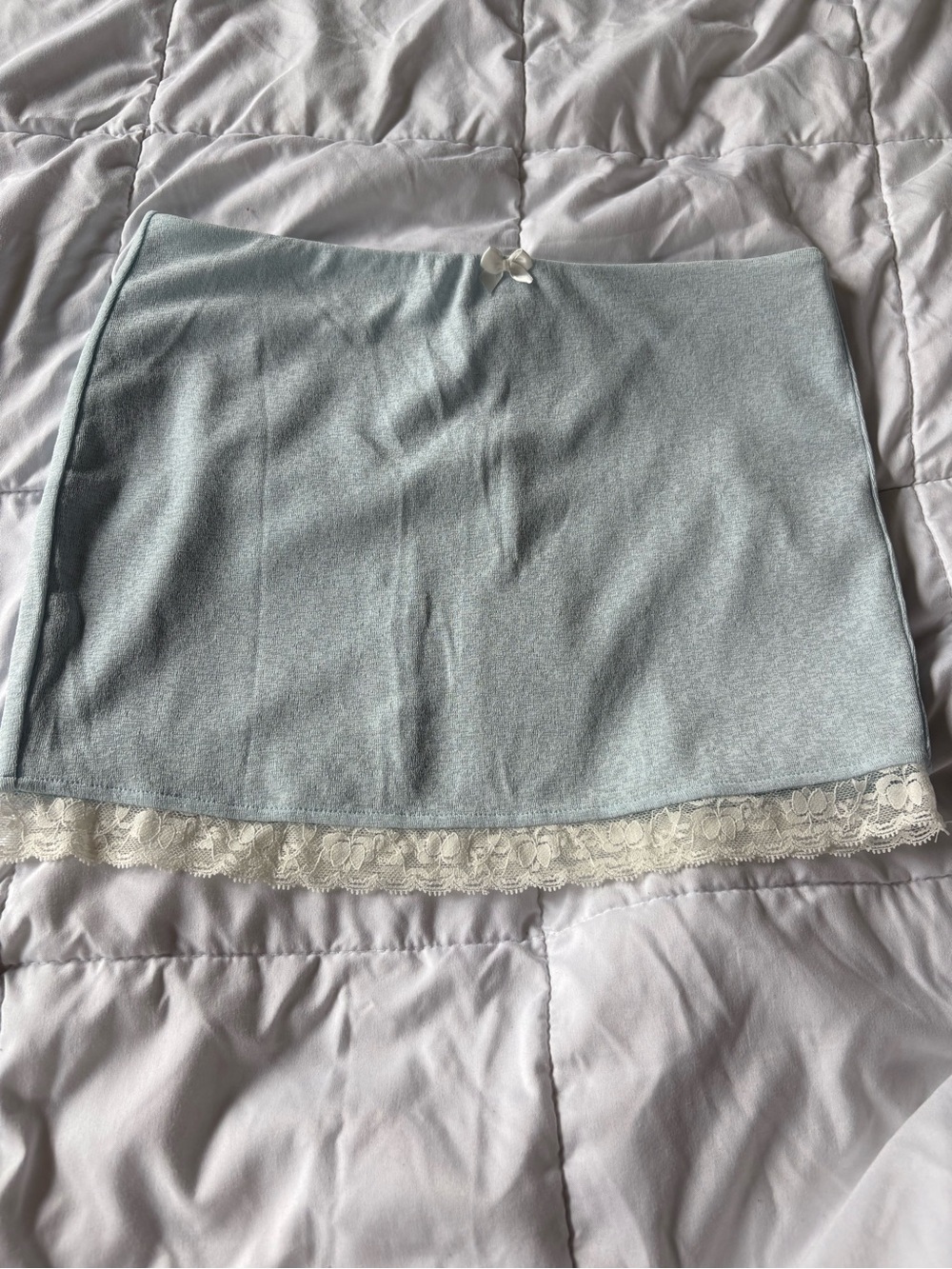 NWT White Fox Blue Mini Skirt w/ Lace